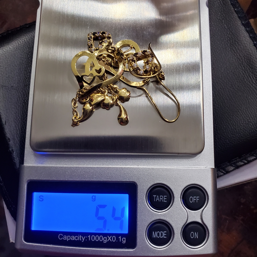 Elegent 18k Solid Gold Hearts Dangle Earrings - image 7